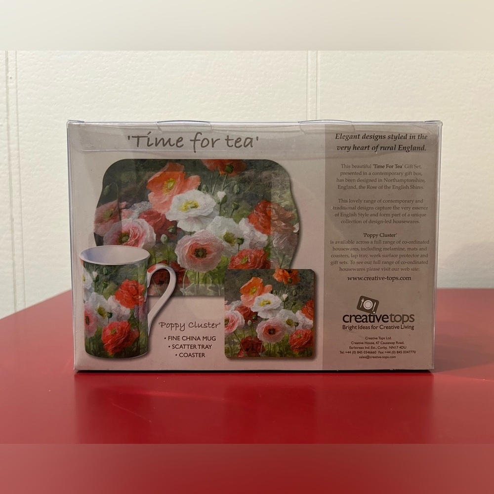 Creative Tops  “Time For Tea” Gift Set “Poppy Cluster” Design - Picture 2 of 6